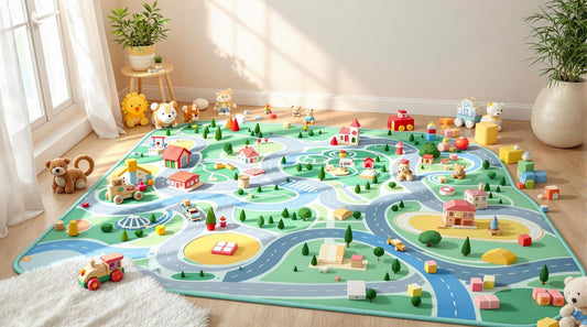 Des tapis pour utiliser des jouets