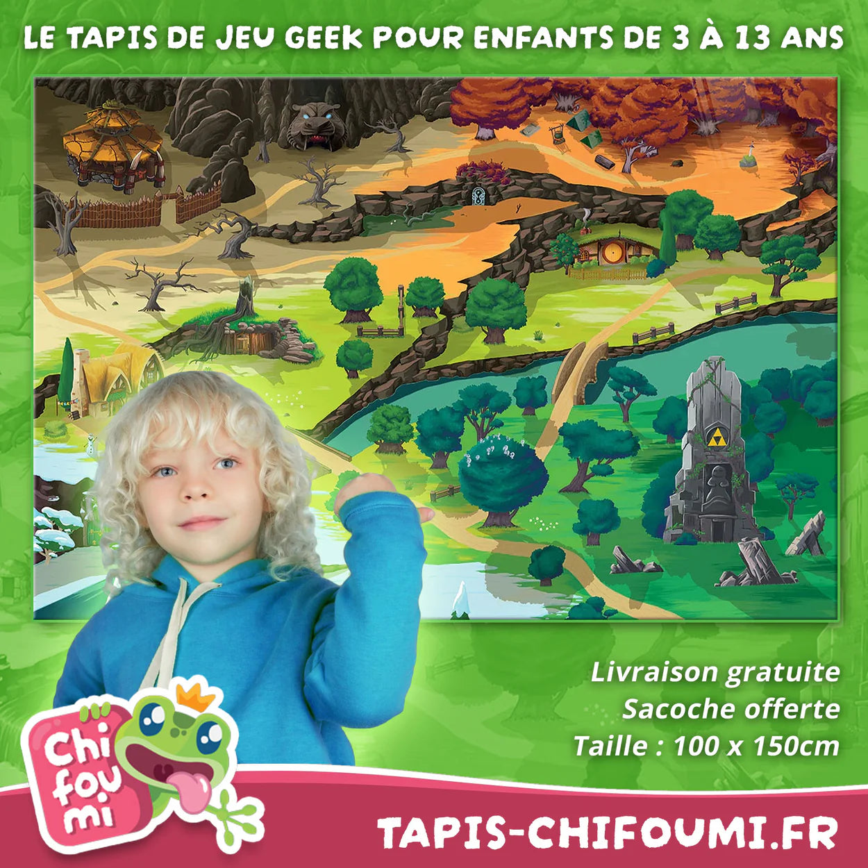 Tapis de jeu pour enfant “Middle plains” - 150x100cm