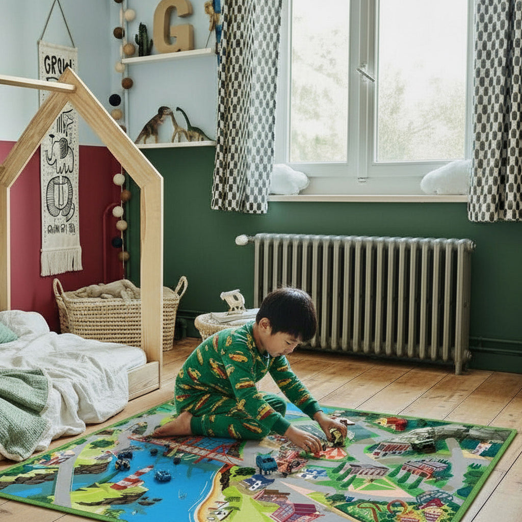 Tapis de jeu pour enfant "Hill Valley" - 150x100cm