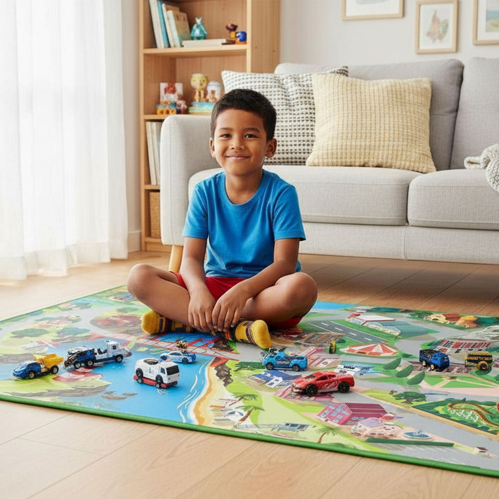 Tapis de jeu pour enfant "Hill Valley" - 150x100cm