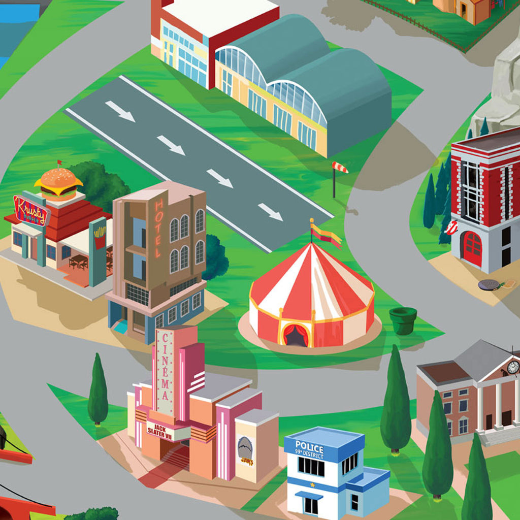 Tapis de jeu pour enfant "Hill Valley" - 150x100cm