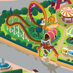 Tapis de jeu pour enfant "Hill Valley" - 150x100cm