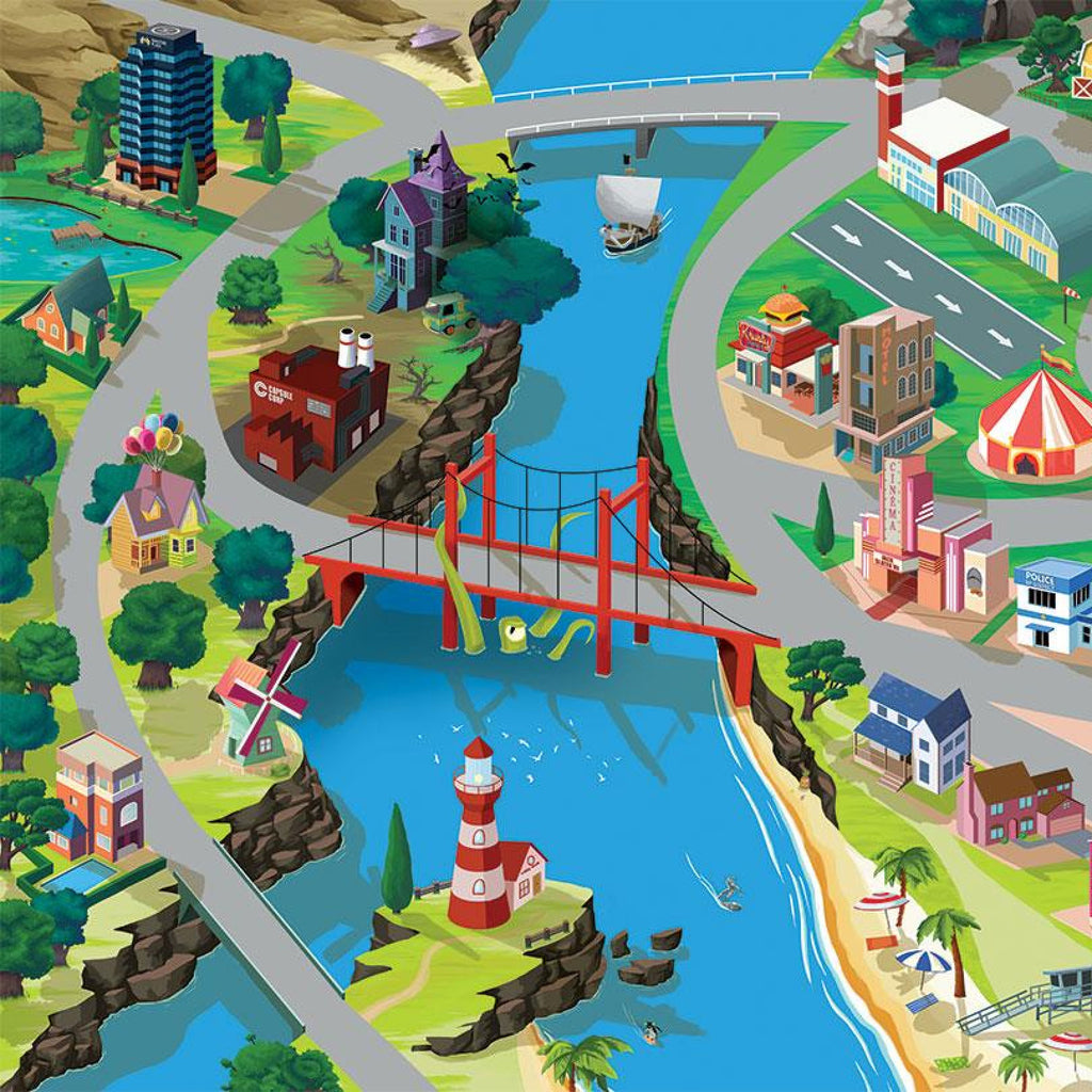Tapis de jeu pour enfant "Hill Valley" - 150x100cm