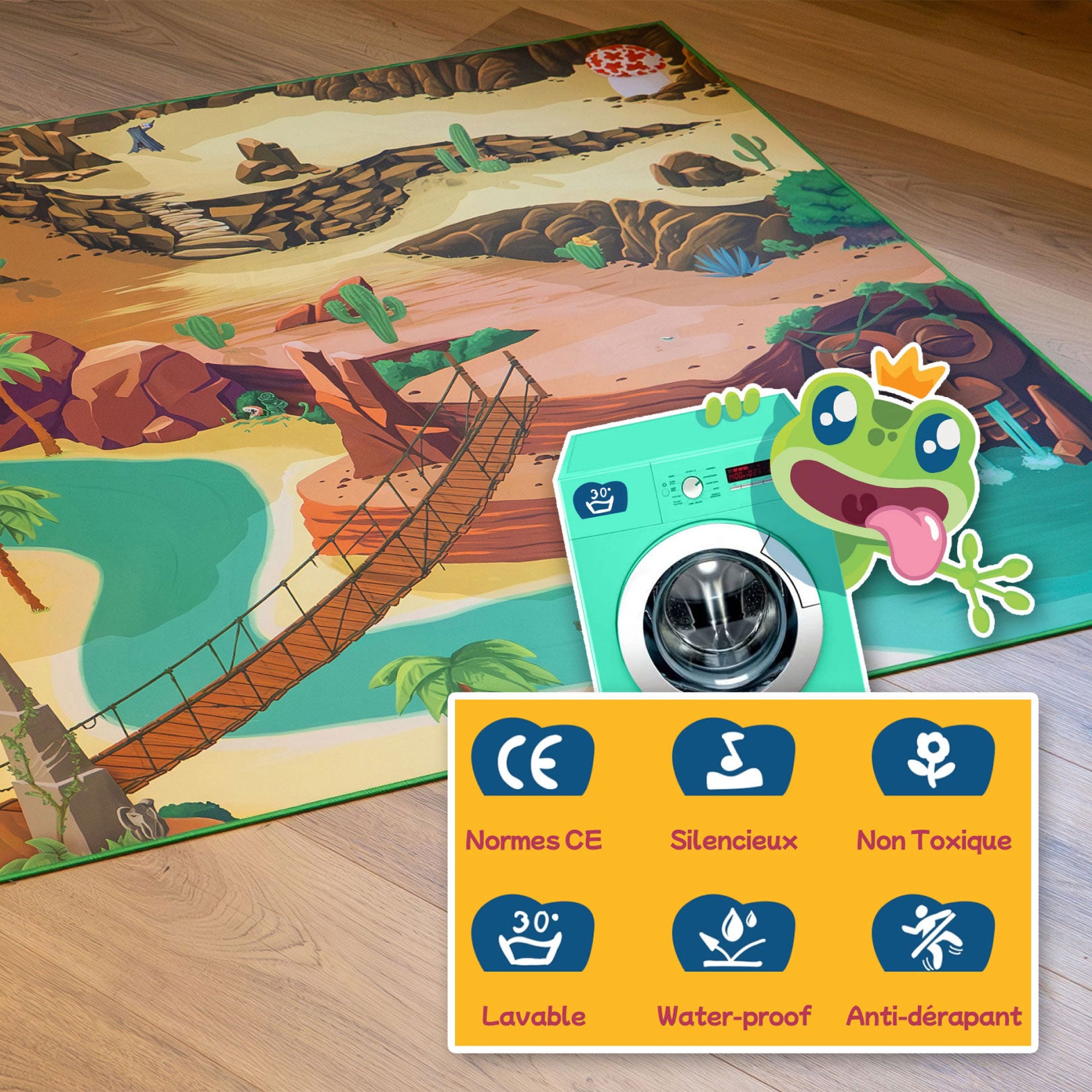 Tapis de jeu pour enfant “Adventureland” - 150x100cm